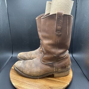 Red Wing Pecos Nailseat Mens Size 9.5 D Work Boots 1155 Brown Leather Roper